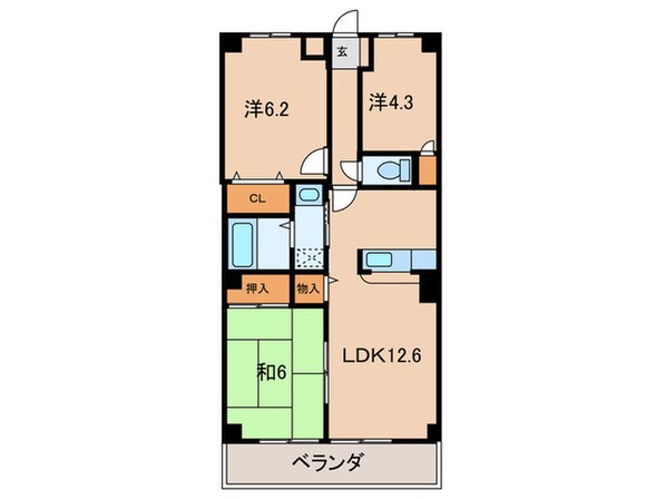 クレール甲子園の物件間取画像